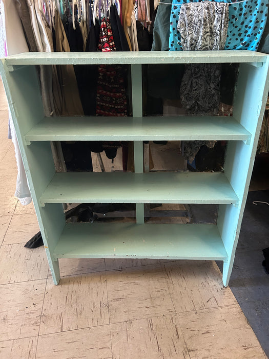 3 tier aqua wood bookcase bookshelf display shelf 34345