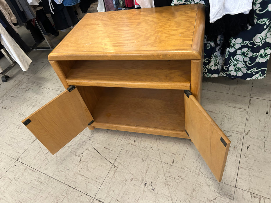 Small wood cabinet on casters 34363