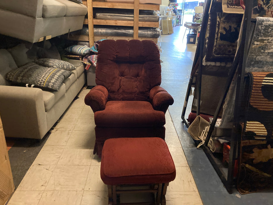 Upholstered rocking rocker chair with ottoman 32172