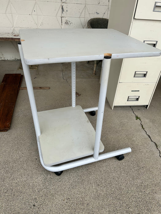 Multi use white rolling cart desk 33579