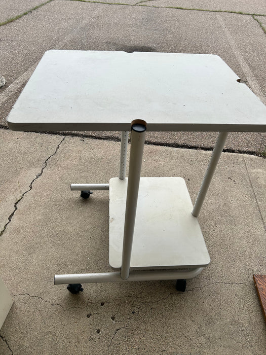 Multi use white rolling cart desk 33579