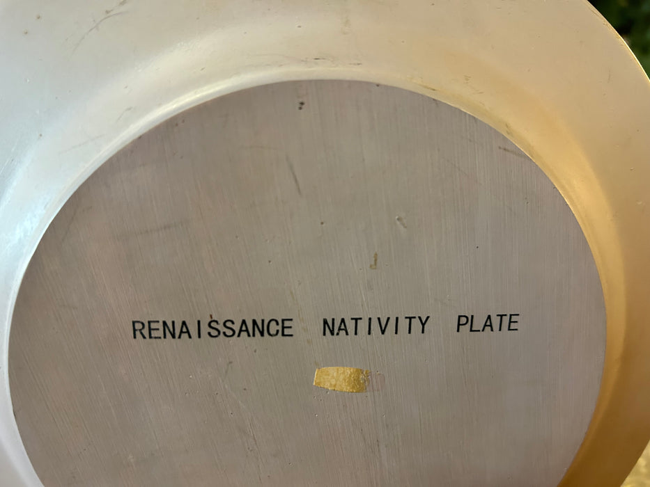 Vintage made in Italy Renaissance 3D Nativity plate with stand 33610