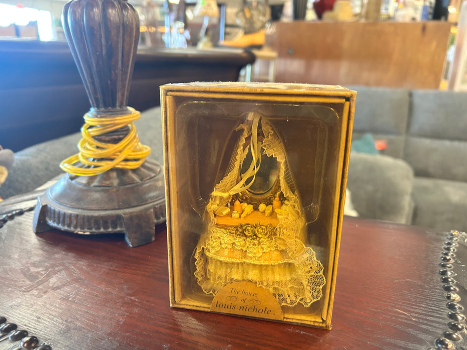 The house of Louis Nichole lace vanity dresser Christmas ornament 33613