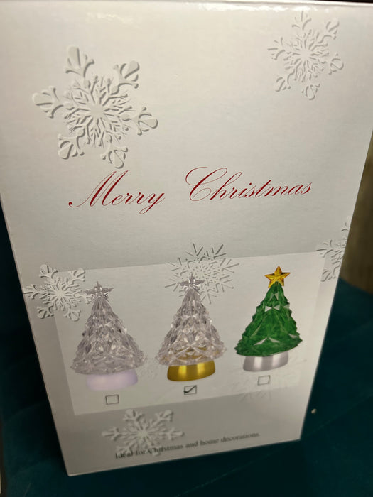 9" Christmas is forever LED blowing glitter tree in origianl box 33617