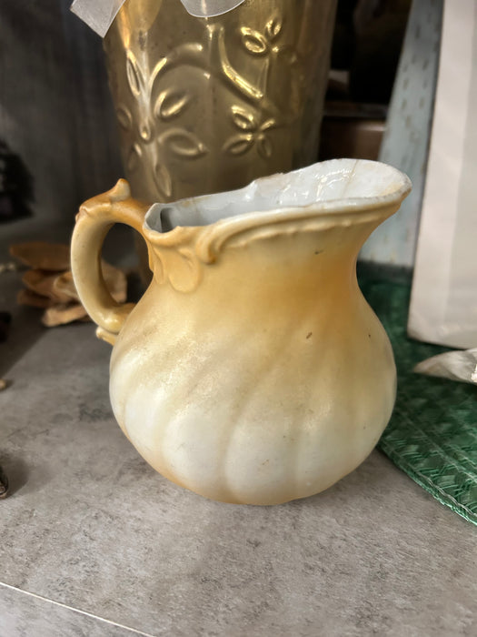 Antique porcelain hand painted floral small cream pitcher 33626