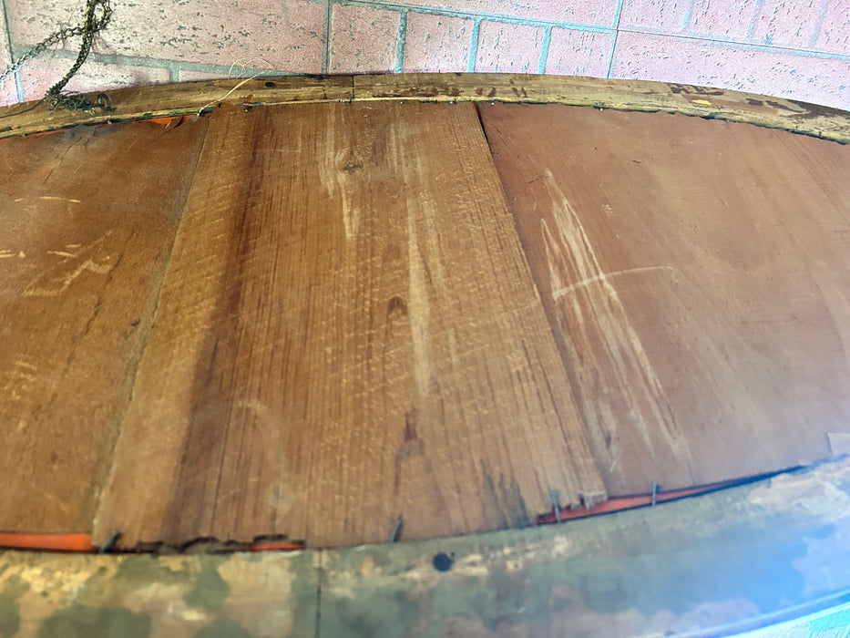 Ornate antique beveled oval gold mirror 33636