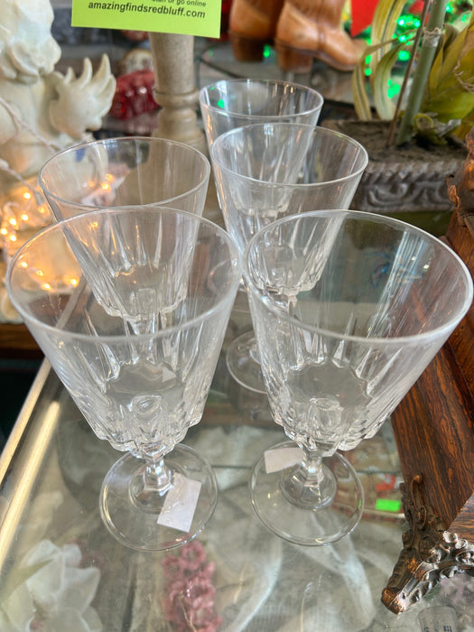 Set of 5 Princess House water goblets glasses stemware 33638