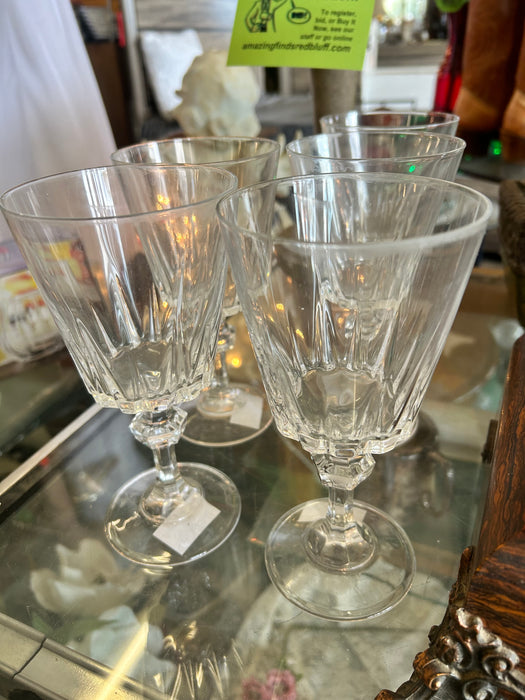 Set of 5 Princess House water goblets glasses stemware 33638