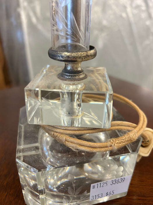 Antique etched glass small table lamps 33639