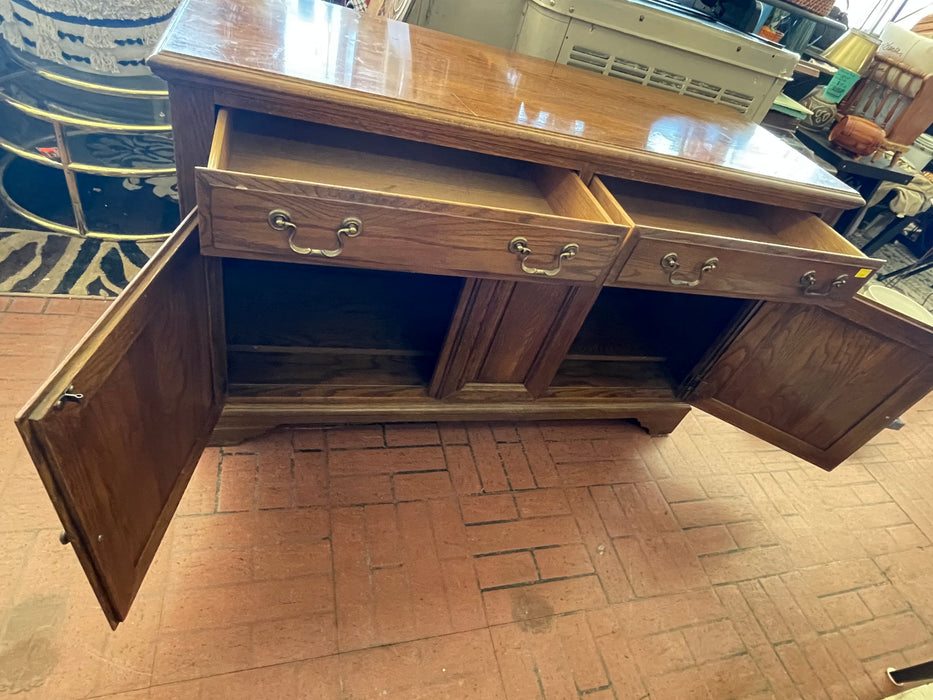 Ethan Allen 2 drawer 2 door buffet hutch cabinet 32201