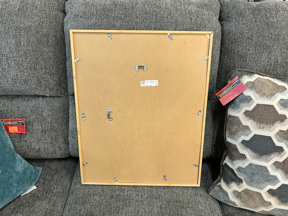 Peacock print picture framed matted 33658