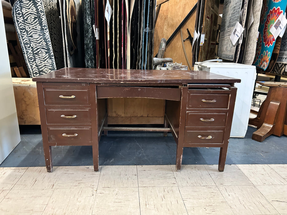 6 drawer mahogany desk 33666