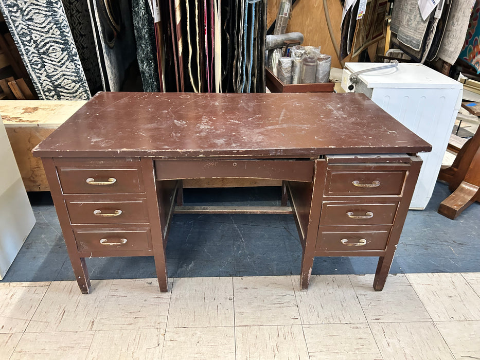 6 drawer mahogany desk 33666