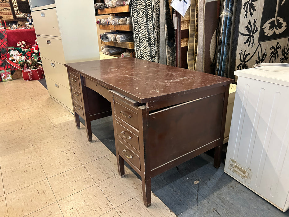 6 drawer mahogany desk 33666