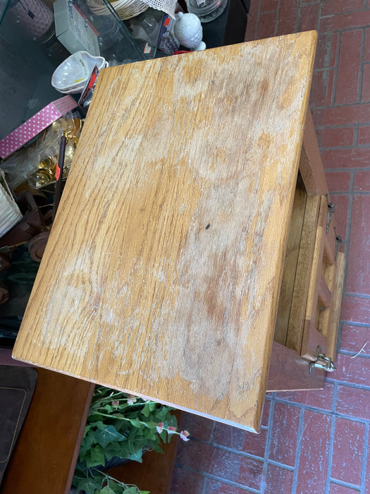 White Clad oak side end table cabinet 32221