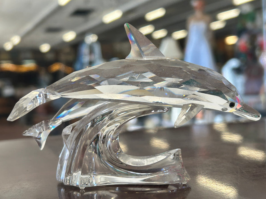 Swarovski crystal dolphin "Lead Me" 1990 annual edition figurine 33696