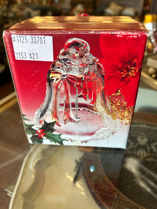 Mikasa crystal Christmas bell ornament 33701