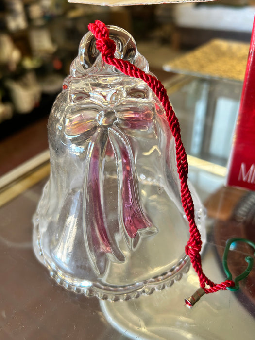 Mikasa crystal Christmas bell ornament 33701