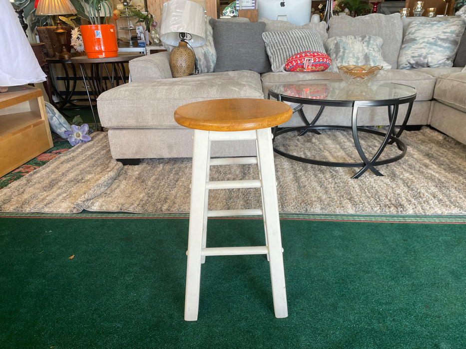Small wood two tone barstool 24 inch seat height 32226