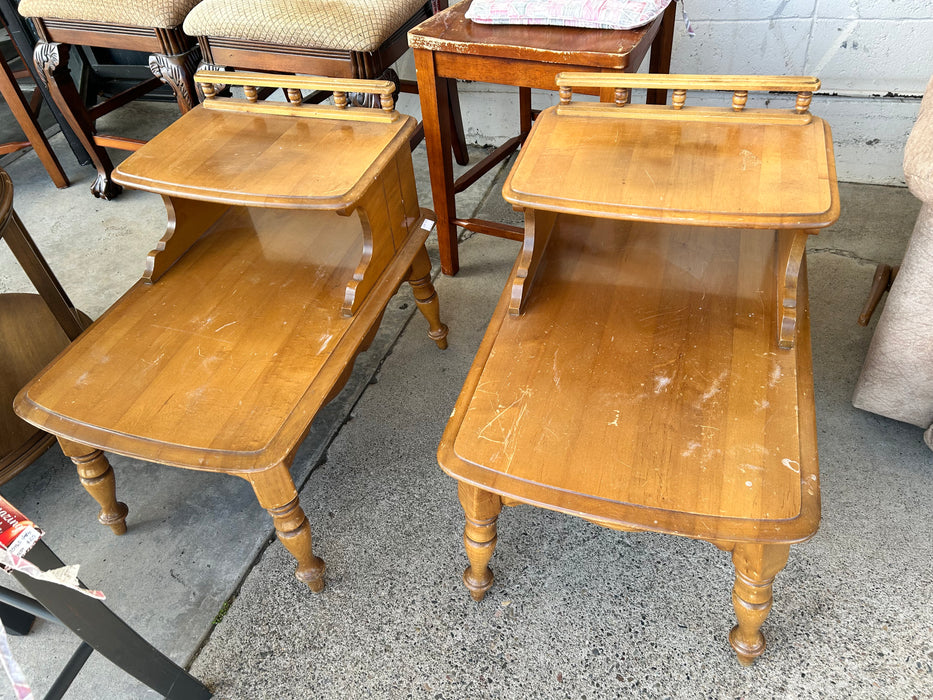 Vintage 2-tier end tables 33716