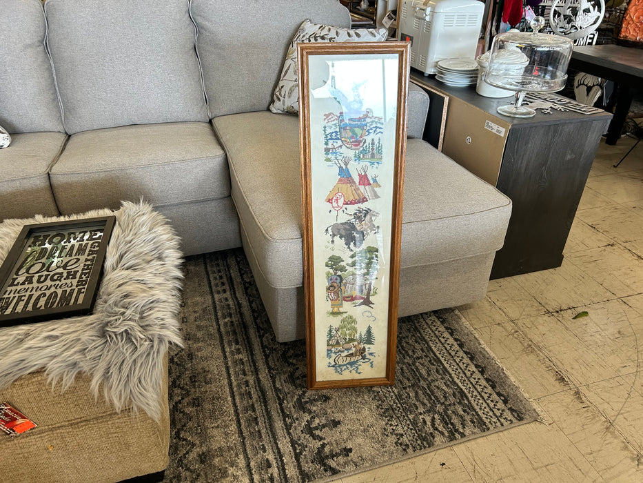 Embroidery native framed and matted picture 33731