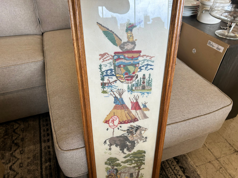 Embroidery native framed and matted picture 33731