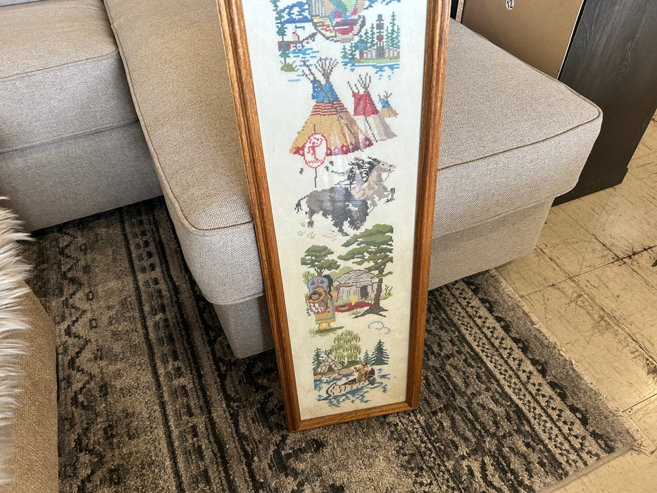 Embroidery native framed and matted picture 33731