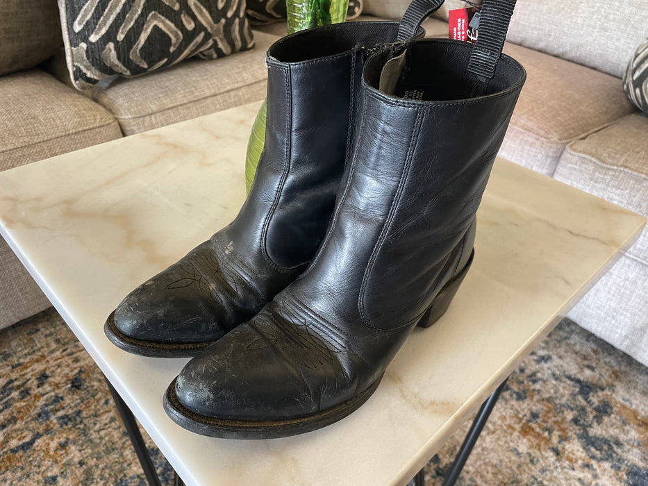 Laredo mens black leather boots size 8D 30884