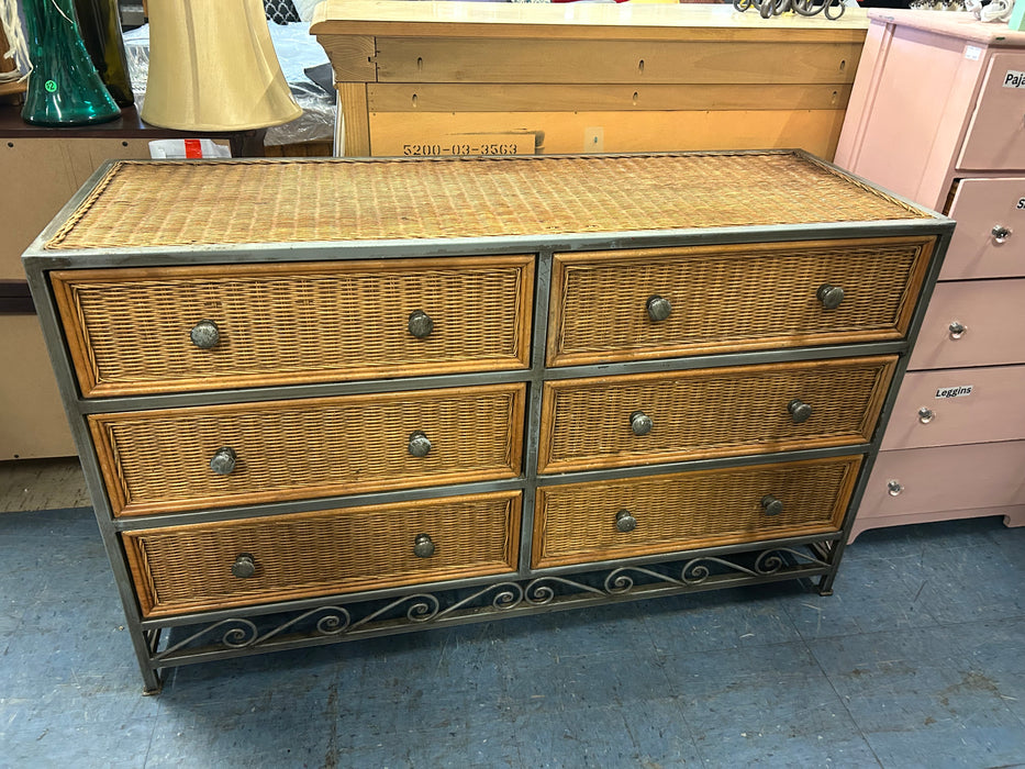 Pier 1 Miranda 6-drawer wicker long dresser 34211