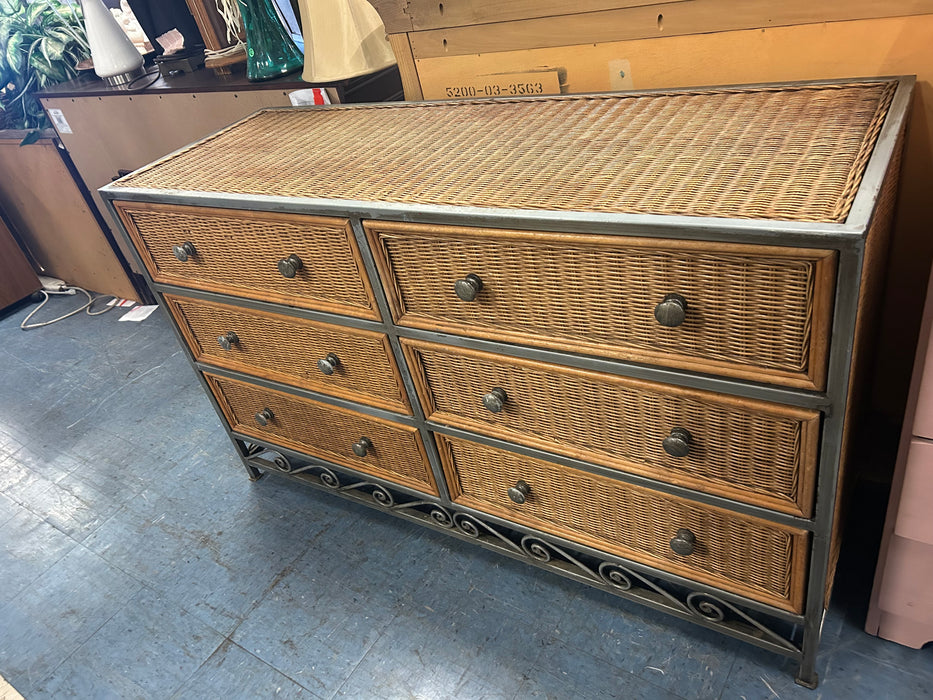 Pier 1 Miranda 6-drawer wicker long dresser 34211