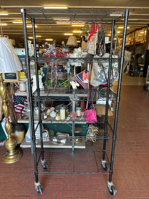 5 tier metal metal rack/shelf on casters 34215