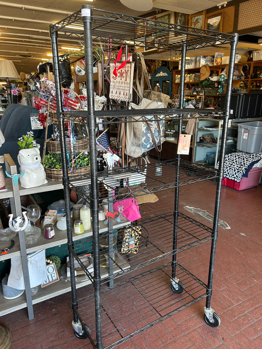 5 tier metal metal rack/shelf on casters 34215