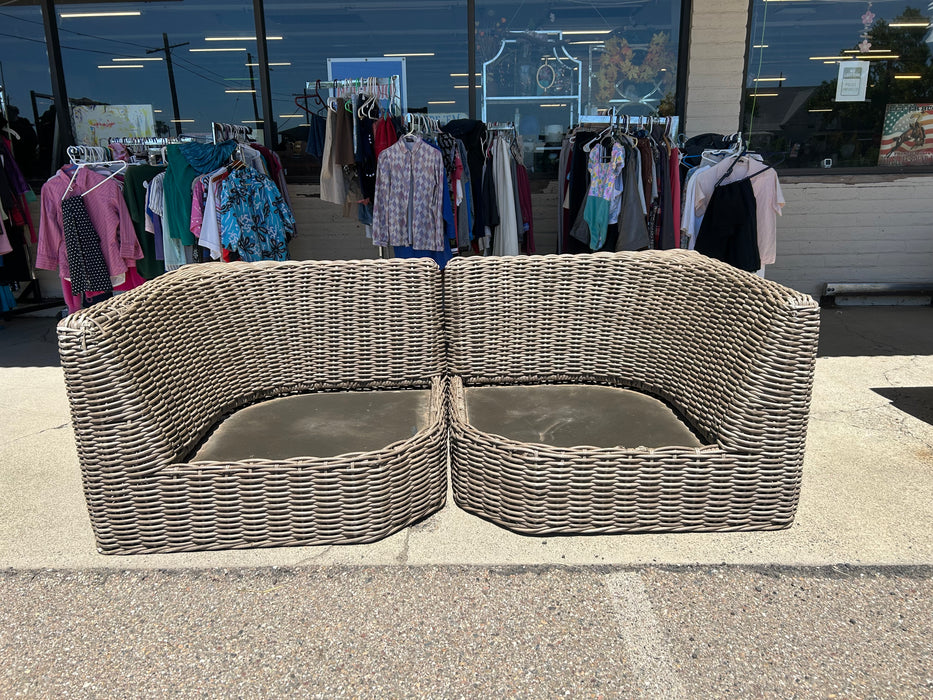 Deep seat corner wicker patio outdoor chairs 34225