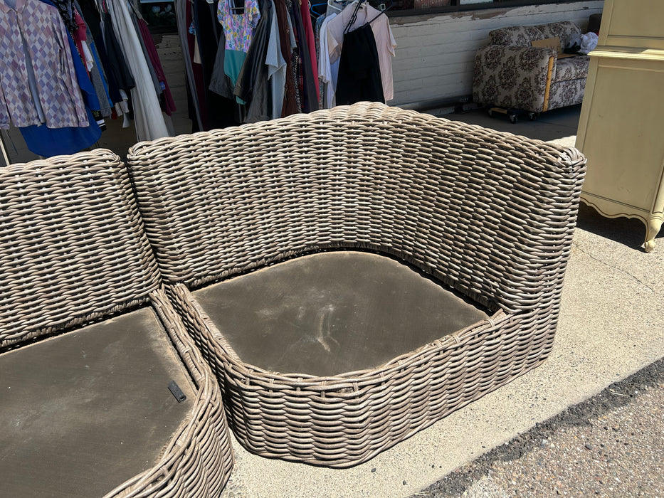 Deep seat corner wicker patio outdoor chairs 34225