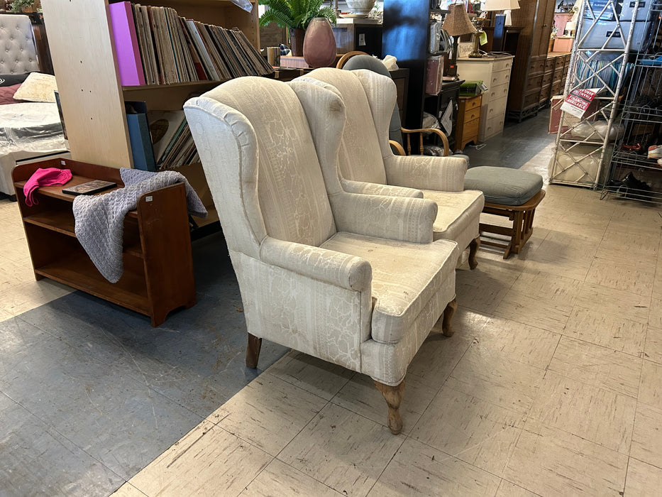 White wingback wing back chairs 34226