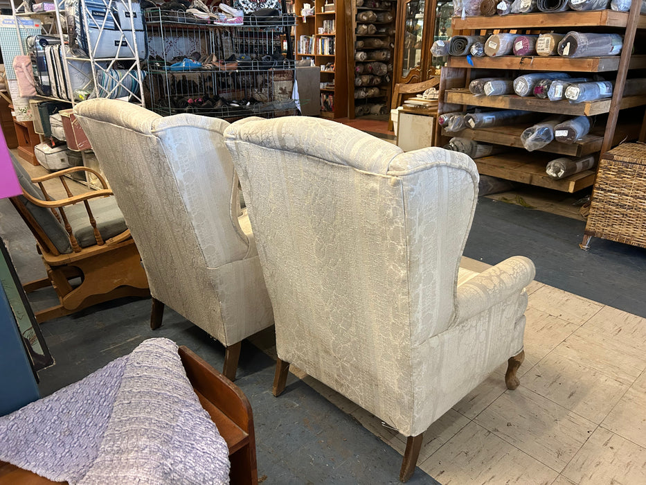 White wingback wing back chairs 34226
