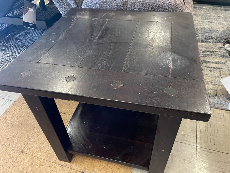 Black wood square end table 32514