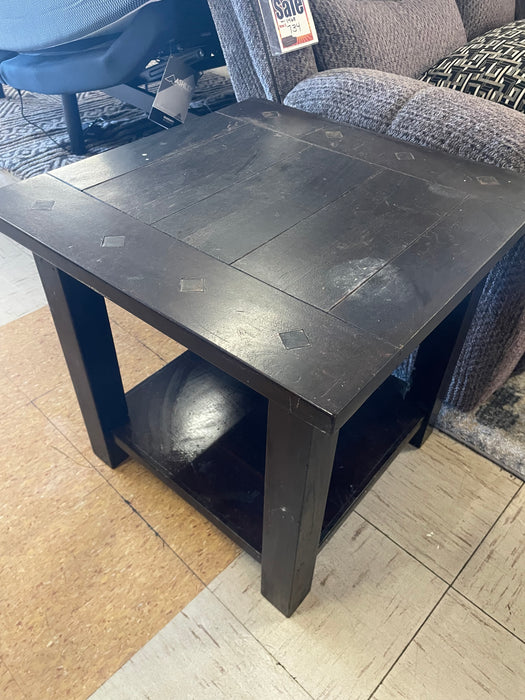 Black wood square end table 32514