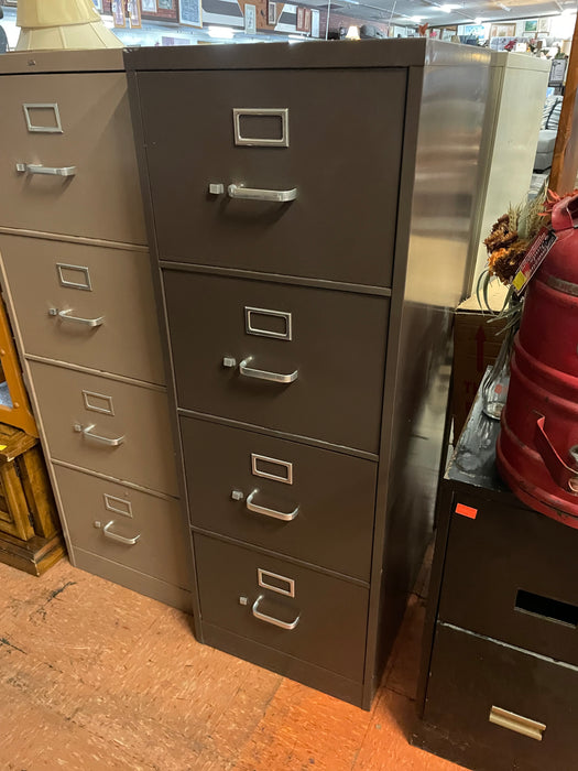 Dark brown tall metal 4 file drawer filing cabinets 32536