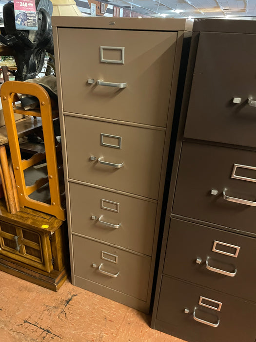 Tan tall metal 4 file drawer filing cabinet 32535