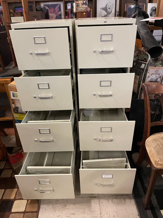 Beige tall metal 4 file drawer filing cabinet 32534