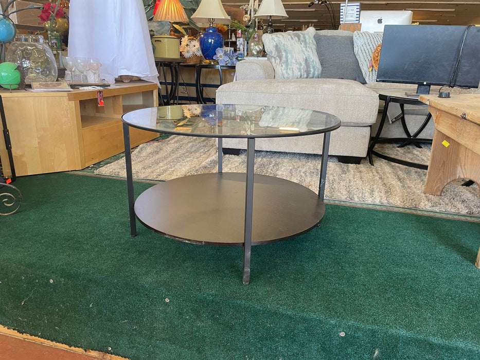 Ikea round glass end table/coffee table 32553