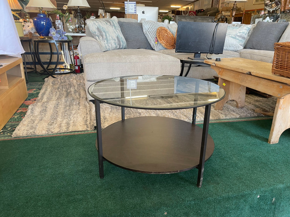 Ikea round glass end table/coffee table 32553