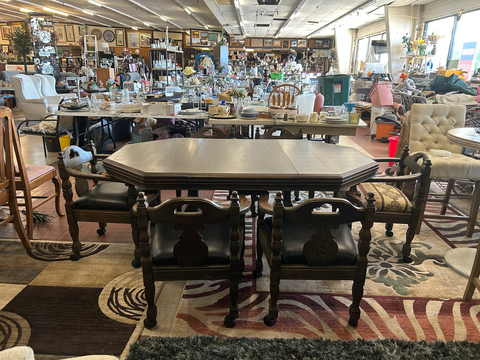 Southwestern dining table with leaf and 6 chairs 34244