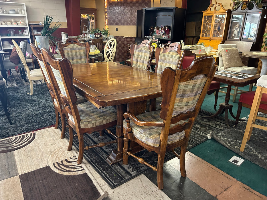 Burlington wood dining table with 6 chairs 7pc set 34245