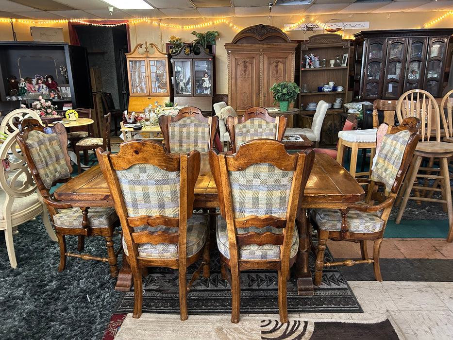 Burlington wood dining table with 6 chairs 7pc set 34245