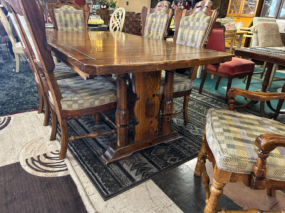 Burlington wood dining table with 6 chairs 7pc set 34245