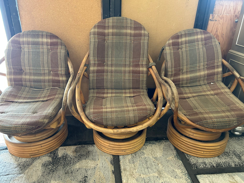 Vintage rattan swivel chairs 34260