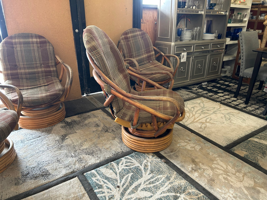 Vintage rattan swivel chairs 34260