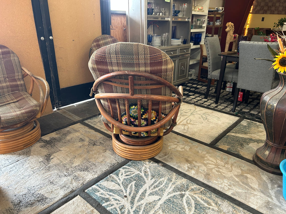 Vintage rattan swivel chairs 34260